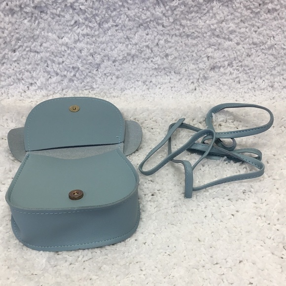 MINI Leather Blue Purse with Red Bow - Picture 3 of 5